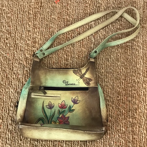 Anna by Anuschka Leather Purse Floral & Butterfly